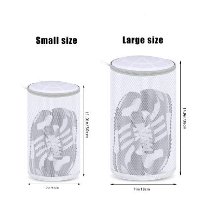 أكياس غسيل الأحذية حذاء رياضة شبكة حقيبة غسيل تنظيف الأحذية كيس الغسيل رمادي سستة 125 نسيج العسل لأحذية رياضية حذاء رياضة - الصورة 4