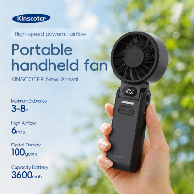 Portable Handheld Fan with LED Display – 3600mAh Rechargeable Foldable Fan - Image 2