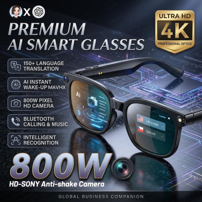 4K Smart Camera Glasses with Translator